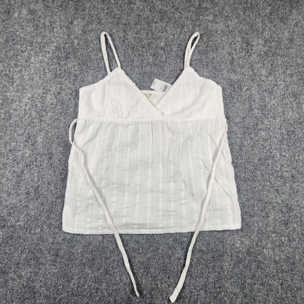 John Galt California White Pointelle Tie Waist Camisole Top MH421B-Z316S OneSz